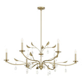 Presley 48-inch 6-light Champagne Gold Chandelier with Clear Glass Drops