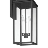 Hillside 25-inch 3-light Textured Black Exterior Wall Sconce with Clear Glass