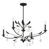 Presley 36-inch 4-light Textured Black Chandelier with Clear Glass Drops