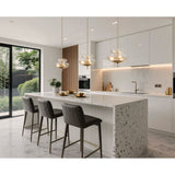 Fiorello 14-inch 3-light Brushed Gold Convertible Pendant with Smoked Amber Glass Shades
