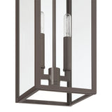 Hillside 7-inch 2-light Dark Bronze Exterior Pendant Light with Clear Glass