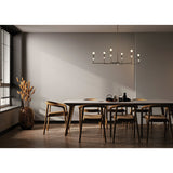 Montclair 46-inch 6-light Forged Bronze and Natural Alabaster Linear Chandelier
