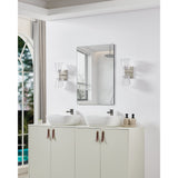 Valentin 13-inch 2-light Brushed Nickel Vanity Light with Clear Pressed Glass Shades