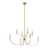 Florian 44-inch 8-light Brushed Gold and Clear Glass Chandelier