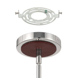 Sussex 40-inch 9-light Polished Nickel and Dark Brown Faux Leather Chandelier