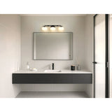Julep 24-inch 3-light Matte Black Vanity Light with Opal Glass Shades