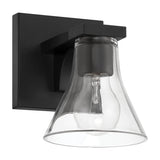 Gilford 5-inch 1-light Matte Black Vanity Light with Clear Glass Shade