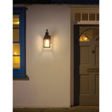 Glencrest 14-inch 1-light Textured Black Exterior Wall Sconce with Clear Water Glass