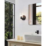 Bedminster 5-inch 1-light Matte Black Vanity Light with Clear Ribbed Glass Shade