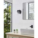 Valentina 5-inch 1-light Matte Black Vanity Light with Clear Glass Shade