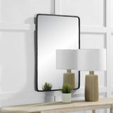 Jorah Wall Mirror MATTE BLACK By Renwil