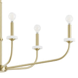 Leah 42-inch 6-light Brushed Gold and White Onyx Chandelier