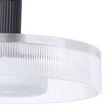 Como 18-inch 1-light Matte Black Convertible Pendant with Clear Ribbed and Opal Glass Shade