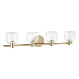 Valentina 30-inch 4-light Champagne Gold Vanity Light with Clear Glass Shades
