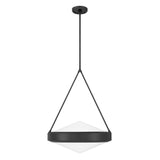 Agate 20-inch 4-light Matte Black Pendant Light with Opal Glass Shade