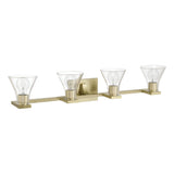 Gilford 33-inch 4-light Champagne Gold Vanity Light with Clear Glass Shades