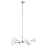 Helena 32-inch 6-light Polished Nickel Chandelier with Clear Acrylic Shades