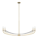 Sussex 47-inch 4-light Champagne Gold and Black Faux Leather Linear Chandelier