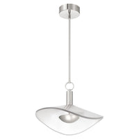 Novella 18-inch Polished Nickel LED Convertible Pendant with Clear Ribbed Glass Shade