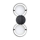 Parker 16-inch 2-light Matte Black Vanity Light with Etched Opal Glass Shades