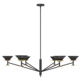 Tremolo 48-inch 6-light Textured Black and Champagne Gold Chandelier