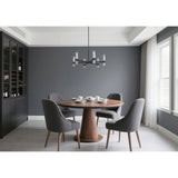 Ristretto 30-inch 12-light Matte Black LED Chandelier with Clear Ribbed and White Acrylic Shades
