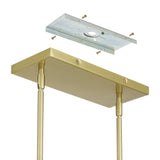 Julep 64-inch 8-light Brushed Gold Linear Chandelier with Opal Glass Shades