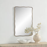 Basel Wall Mirror DARK ANTIQUE BRUSHED BRASS By Renwil
