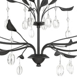 Presley 36-inch 4-light Textured Black Chandelier with Clear Glass Drops