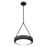Agate 15-inch 3-light Matte Black Pendant Light with Opal Glass Shade