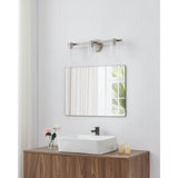 Bedminster 24-inch 3-light Brushed Nickel Vanity Light with Clear Ribbed Glass Shades