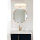 Courtney 24-inch Champagne Gold 5CCT LED Vanity Light with Clear Water Glass