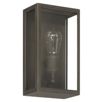Hollis 12-inch 1-light Blackened Brass Exterior Wall Sconce with Clear Glass