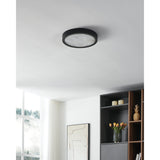 Argyle 12-inch Textured Black and Natural Alabaster 5CCT LED Flush Mount