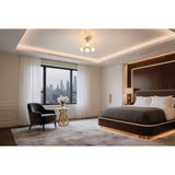 Stockholm 16-inch 4-light Champagne Gold Convertible Pendant with Opal Glass Shades