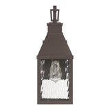 Glencrest 18-inch 1-light Dark Bronze Exterior Wall Sconce with Clear Water Glass