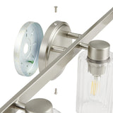 Bedminster 24-inch 3-light Brushed Nickel Vanity Light with Clear Ribbed Glass Shades