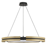 Grazia 36-inch Matte Black and Brushed Gold LED Chandelier