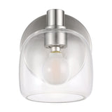 Valentina 5-inch 1-light Brushed Nickel Vanity Light with Clear Glass Shade