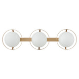 Parker 24-inch 3-light Champagne Gold Vanity Light with Etched Opal Glass Shades
