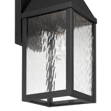 Glencrest 23-inch 1-light Textured Black Exterior Wall Sconce with Clear Water Glass