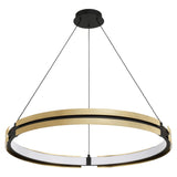 Grazia 36-inch Matte Black and Brushed Gold LED Chandelier