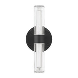 Ristretto 13-inch 2-light Matte Black LED Wall Sconce with Clear Ribbed and White Acrylic Shades