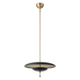 Sinclair 20-inch Champagne Gold and Black Faux Leather 5CCT LED Convertible Pendant