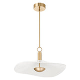 Novella 24-inch Polished Gold LED Convertible Pendant with White Glazed Ceramic Shade