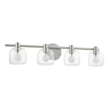 Valentina 30-inch 4-light Brushed Nickel Vanity Light with Clear Glass Shades