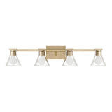 Gilford 33-inch 4-light Champagne Gold Vanity Light with Clear Glass Shades