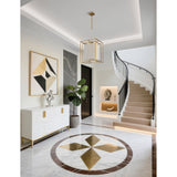 Abbey 18-inch 4-light Brass Pendant Light with Cream Cotton Rope Shade