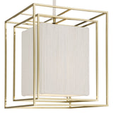 Abbey 18-inch 4-light Brass Pendant Light with Cream Cotton Rope Shade