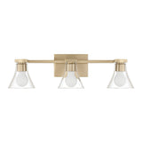Gilford 24-inch 3-light Champagne Gold Vanity Light with Clear Glass Shades